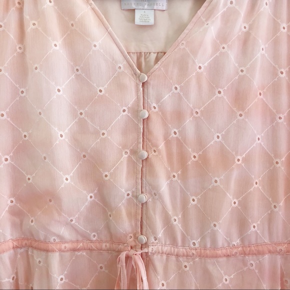 Rachel Parcell Flowy Eyelet Long Sleeve Maxi Dress Pink Angel Cloudy Sky - Picture 6 of 16